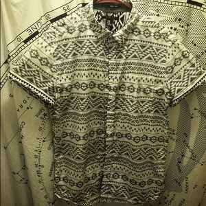 Tribal print button up